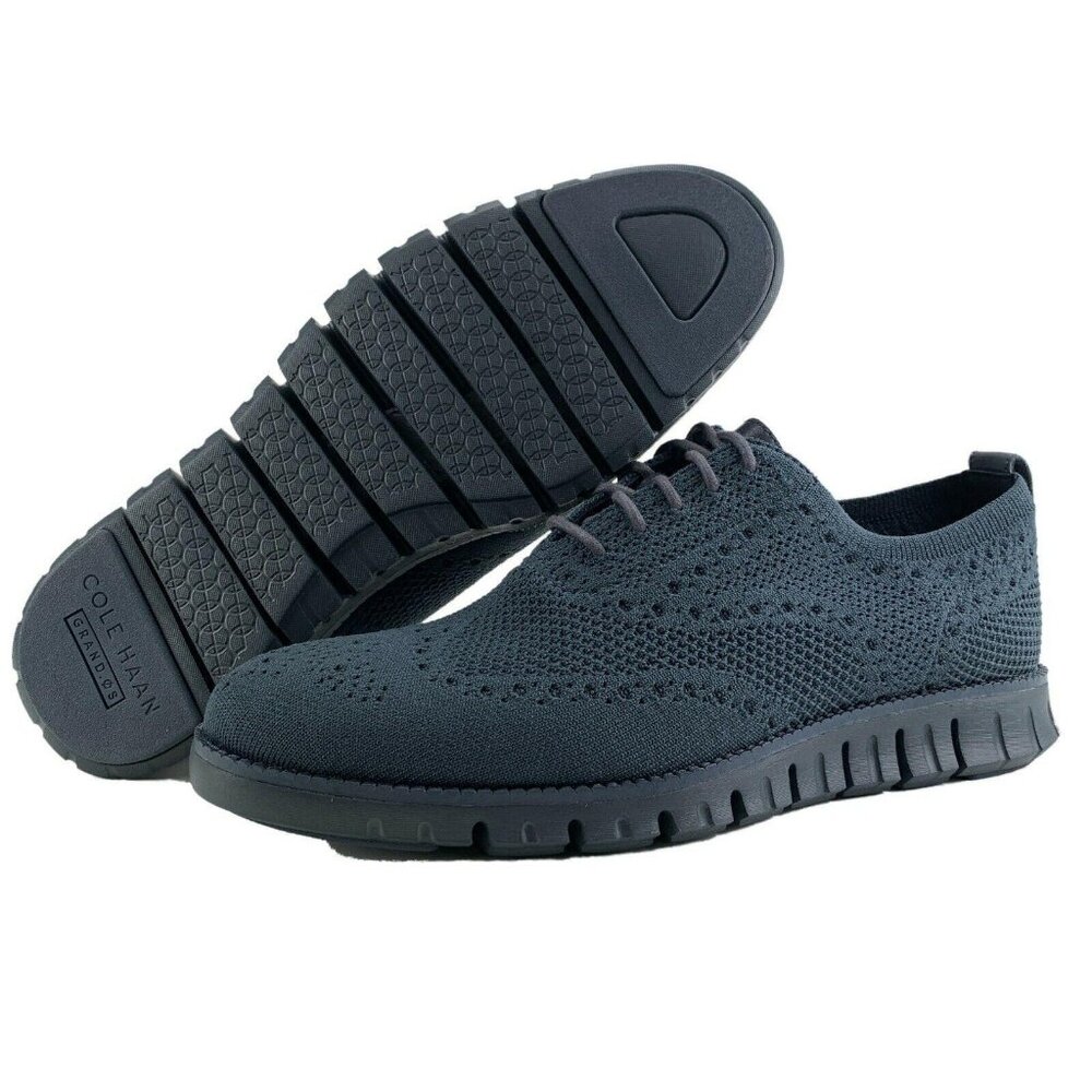 Cole Haan Zerogrand 8.5 Mens Stitchlite Navy Blue Wingtip Oxford‎ Derby Casual